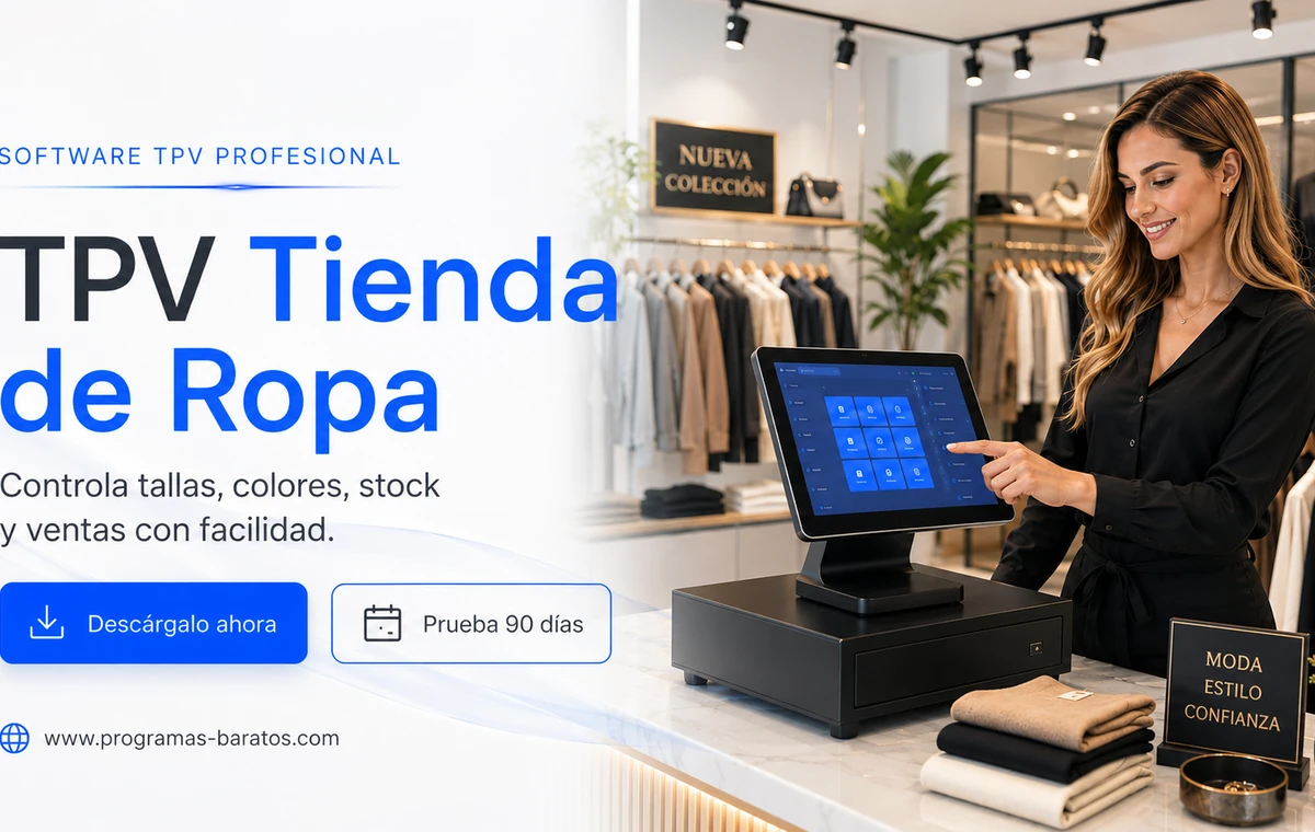 TPV para Moda, Tallas y Colores: software de gestión para ropa, complementos y variantes
